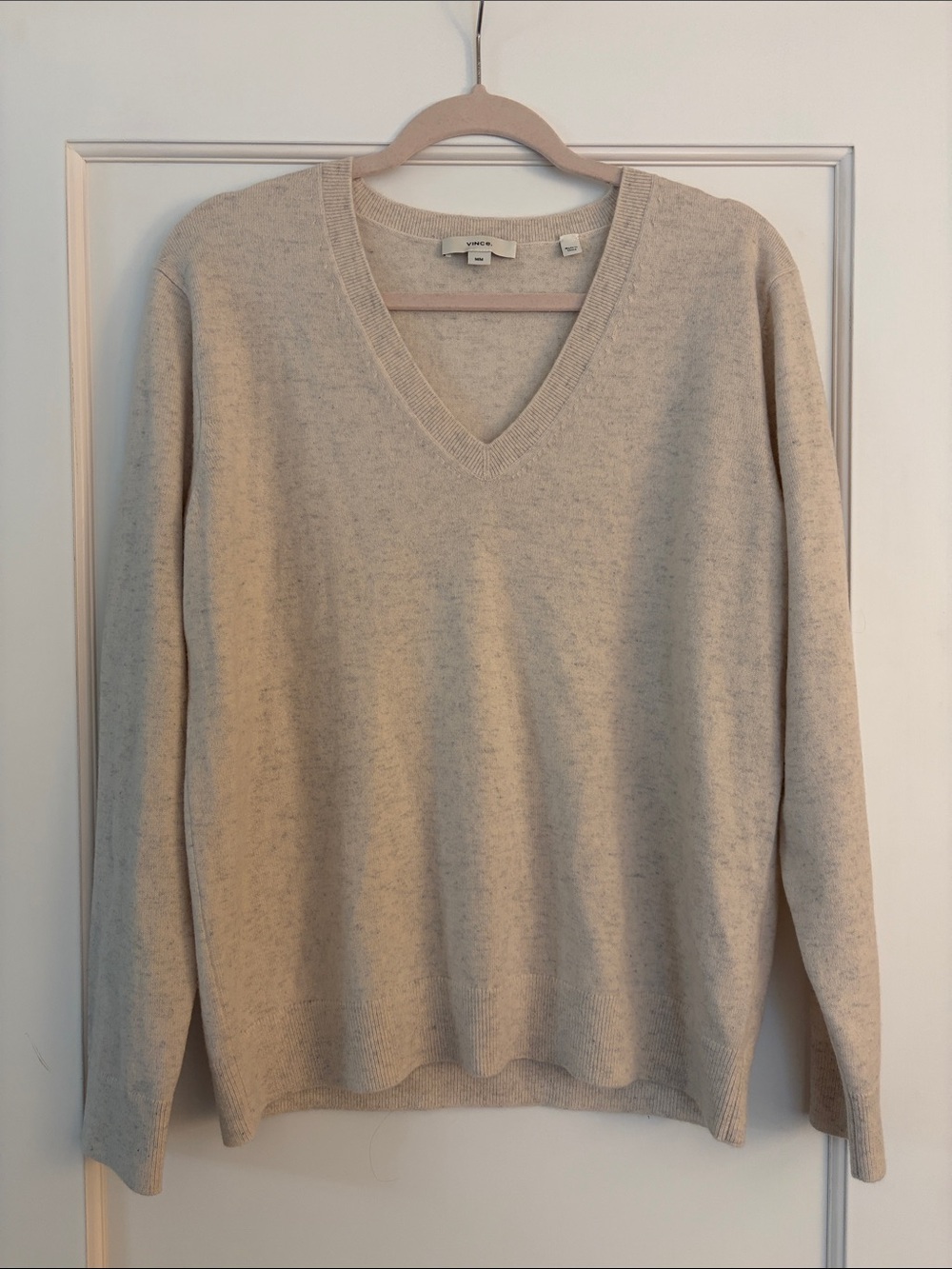 Vince Women's V-Neck Sweater in Light Beige